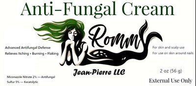 Anti-fungal Cream  Rommy Jean-pierre Llc™  For External Use Only  Skin • Scalp • Nails  2oz (Fda   Label Final)
